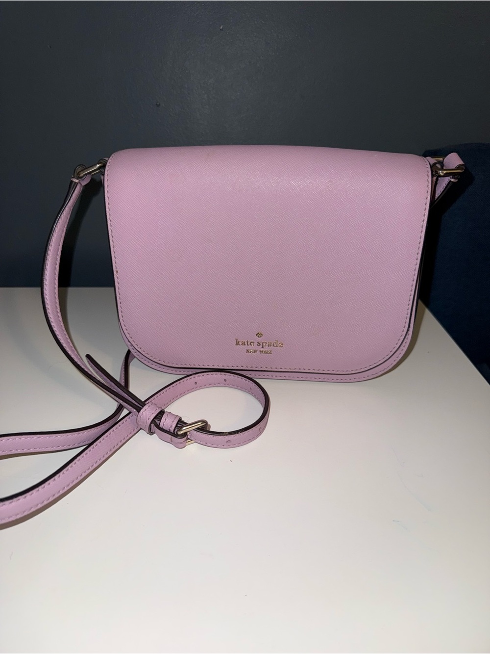 Kate Spade Lavender Crossbody Saddle Bag
